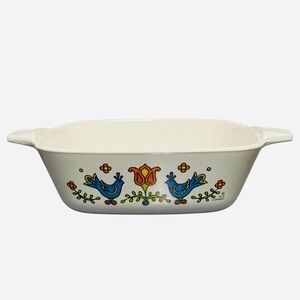 Vintage CORNING WARE Country Festival Blue Bird 1-3/4 Cup Casserole Dish P-41-B